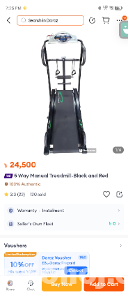 6 in 1 Manual Treadmill made Taiwan